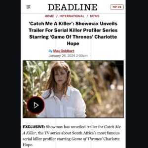 Charlotte Hope Instagram - The first episode of Catch Me a Killer was released in South Africa on Friday! It’s a little strange being on the other side of the world and hearing about it on my whatssap thread but it’s coming to the uk and us soon! I am so proud of these episodes so I’m so happy to be hearing nice things from afar (i miss you guys). @k_kuypers you were completely excellent, mesmerising and truly terrifiying, as were our detectives @therealvaughnl @grant_ross_ @ivanzimmermann1 @chrisvanrens. Beautiful direction from @traceylarcs. It’s annoying that @donna_cor isn’t in the first two episodes but you can’t have everything