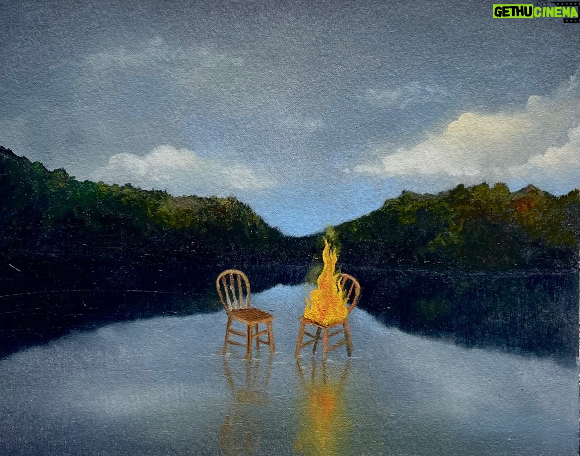Charlotte Le Bon Instagram - Saying goodbye to my imaginary friend, 14 x 18cm, oil on paper
