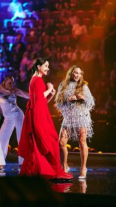 Charlotte Perrelli Instagram - Petra Mede is explaining why Sweden does so well at Eurovision, so of course she’s gonna call Charlotte Perrelli! 🤩 #Eurovision2024
