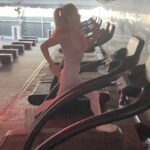 Charlotte Ross Instagram – HIIT training for my next adventure- trying to sprint 14mph on an incline for as long as I can 🤮 not easy!