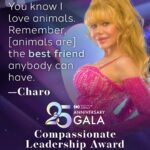 Charo Instagram - Iconic singer, comedian, actress, and flamenco guitarist Charo knows that animals are the best friends a person can have! A longtime Mercy For Animals supporter and friend, Charo has been consistently outspoken about her love for animals and the need to protect them. That is why we’re honoring her with the Compassionate Leadership Award at our 25th anniversary gala! Join the celebration on April 20 in Los Angeles by visiting MFAGala.com. (Link in bio @mercyforanimals) Cuchi-cuchi!! 💃✨️ #MercyForAnimalsGala #MFAGala #25thAnniversaryGala #Charo