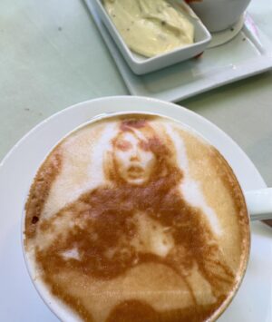 Charo Instagram - Hola Amigos . I Want To Share  With You A Funny Surprise l Got At The Polo Lounge In Beverly Hills CA. When The Manager After Lunch Surprise Me With A Cup of Café Con Leche , and I Though That Was A Fly in the Cup . HAHA HA It Was My Picture . I Hope You Like It . I Love You All . Besos . #charo #cuchicuchi #beverlyhills #pololounge #cafe #comedy #funny #singer #guitarist #fly #laugh #winter #january #happynewyear #pictures #beauty #art #magical #fyp #foryou #foryoupage #loveyou