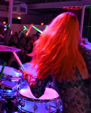 Chastity Ashley Instagram - Every victorious warrior draws their strength from the highest source; their love.
.
Such aaaaa moment out here on the road doing what I do to elevate you. Special thanks to the incredible souls of @secretdisco.society ya’ll know how to throw a party! Can’t wait to come back. 
.
#dj #drummer #percussionist #producer #beatmaker #worldtraveler #roadwarrior #redhead #neonpony