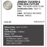 Chelsea Cutler Instagram - what in the world. double platinum. brent forever <3