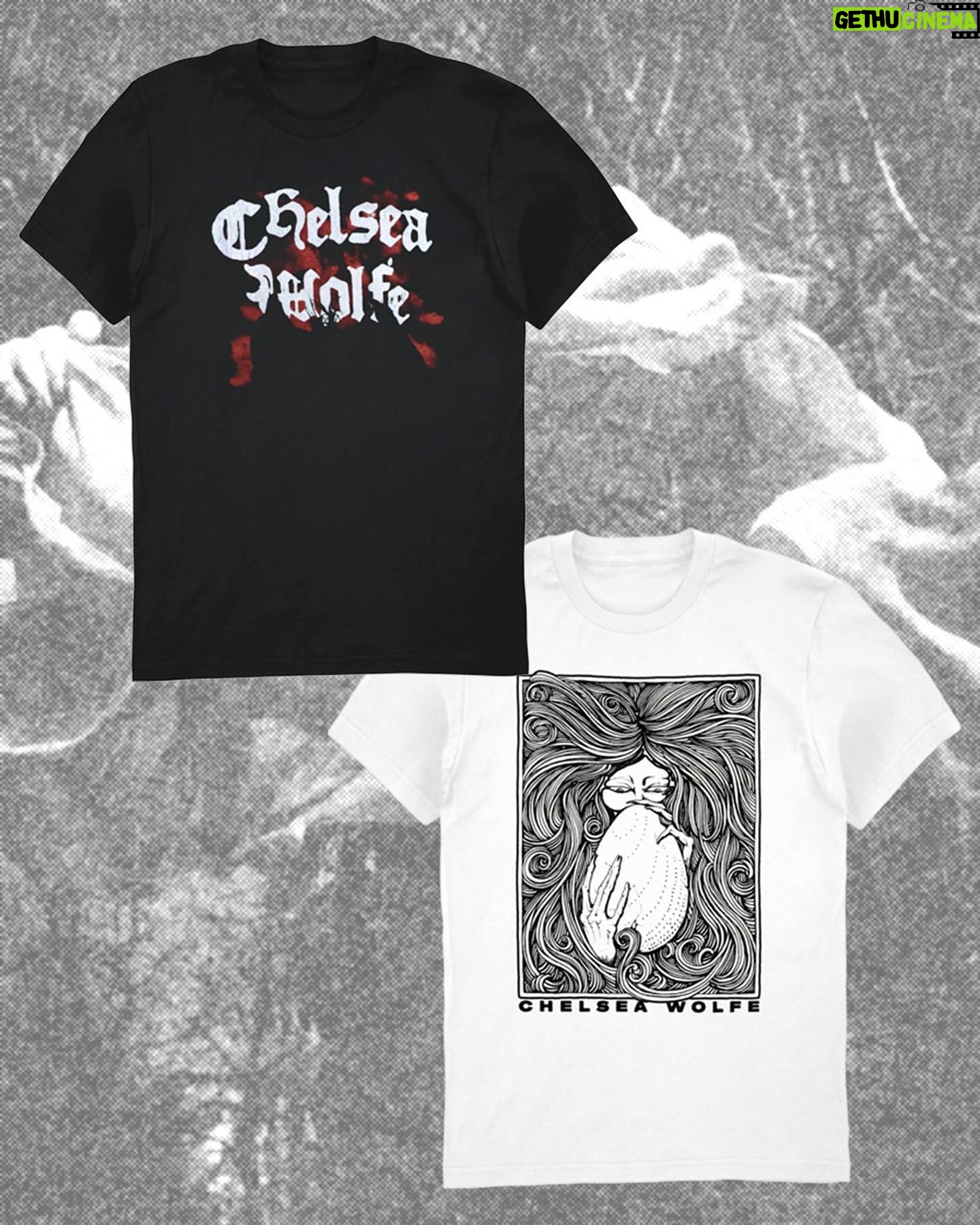 Chelsea Wolfe Instagram - hi! tour merch, She Reaches Out vinyl options CDs, posters, Hiss Spun & Birth of Violence re-presses, & more are up in my official @merchtable store. link in bio🖤🖤