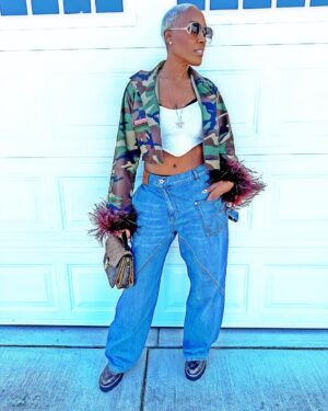 Cheryl 'Coko' Gamble Instagram - Fashion is what you buy, style is what you do with it. 🫶🏾👑❤️‍🔥

Jacket made by: (my cousin) @glitzzgalore 

Jeans: @jw_anderson 

Vibe: All ME!😍 

#HappySunday #tooblessedtobestressed
