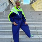 Cheryl 'Coko' Gamble Instagram - Be iconic… 💚💙 Tracksuit: @beeyeconic #iconic #tracksuit #supportblackbusiness