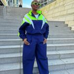 Cheryl 'Coko' Gamble Instagram - Be iconic… 💚💙 Tracksuit: @beeyeconic #iconic #tracksuit #supportblackbusiness