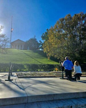 Cheryl Hines Instagram - Here's a collection of some images from our recent trip to DC. It was moving to visit the house where Bobby grew up - Hickory Hill and especially emotional visiting Bobby's father's and uncle's gravesites at the Arlington National Cemetery. 
Taking a moment to honor so many loved ones we've lost. 💙