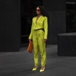 Cheslie Kryst Instagram – “Too many ants telling bees how to make honey.” 🐝 .
📸: @la.creativo 
.
.
#streetstyle #nycstreetstyle #nyfw2021 #newyork #womensfashion #chartreuse #greensuit #yellowsuit #blackgirlfashion