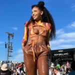 Cheslie Kryst Instagram - Festival things. Life is so much better when your pants have FOUR pockets . . . . #governorsball #govballnyc #festival #festivalfashion #festivaloutfit