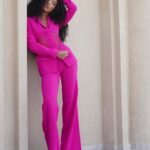 Cheslie Kryst Instagram - First she’s sour😼😼😼, then (swipe) she’s sweet 😬😬😬 . . . . #jovani #pinksuit #corsettop