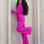 Cheslie Kryst Instagram - First she’s sour😼😼😼, then (swipe) she’s sweet 😬😬😬 . . . . #jovani #pinksuit #corsettop