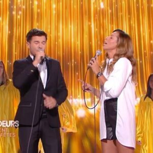 Chimène Badi Instagram - À ce soir les amis sur @france3 à 21h05 pour les #300coeurspourlesfetes @vincentniclo c’était un plaisir de partager ce moment avec toi ! ♥️
@carsonprod