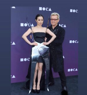 China Chow Instagram - WE’VE GOT ROCK: @billyidol 
WE’VE GOT SCISSORS: @moschino @itsjeremyscott JUST MISSING SOME PAPER... Happy 40th Birthday @moca 
Thank you for having us @gagosian @klausbiesenbach 
Face paint @pircillapae x