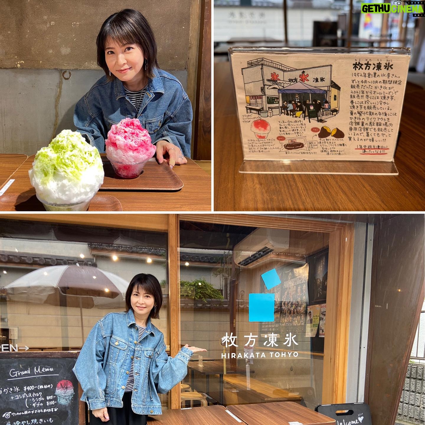 Chisato Moritaka Instagram - 2024「今度はモアベターよ!」 4月21日 大阪 枚方市総合文化芸術センター 関西医大 大ホール 終了しました! 会館も新しくて音響も良くて気持ち良く歌えました。 地元枚方から来てくださった方も多かったですね。 今日は大阪パワーを感じました~! 残念ながら雨でひらパーには行けなかったけど 会場の中は熱気で包まれて最高にヒートアップしました! 楽しかったです♪♪ また会いにきてや~! そして今日もインスタ映え写真を撮ってきましたよ。 施設内の店舗にも立ち寄ってお買物もできました♪ 枚方凍氷の大きなかき氷も絶品でした~! 次は 5月4日 大阪 COOL JAPAN PARK OSAKA WWホール です。 #chisatomoritaka #森高千里 #今度はモアベターよ #大阪府枚方市 #枚方市総合文化芸術センター関西医大大ホール #枚方TSITE の「#蔦屋書店」 #枚方凍氷 の「#かき氷」「#冷やし焼き芋」 #かすうどん #恩地食品 の「#うどん」 #割烹藤 の「#くらわんか鮨」 #車屋 の「#鳥重弁当」 #呼人堂 の「#あかつき」 #くらわんか餅の世界 の「#くらわんか餅」 #果実大福壱 の「#果実大福」「#フルーツ大福」 #わらび屋本舗 の「#とろとろわらび餅」