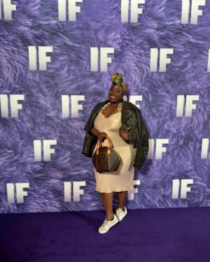 Chizzy Akudolu Instagram - Got the chance to go to the IF premiere thanks to @concordemedialondon ❤️🩷

It’s about imaginary friends and it made me long to be a child again. It really is an adorable film. Look out for the hilarious cameo from Brad Pitt and the beautiful tribute to Louis Gossett Jr ❤️

@paramountuk @ifmovie #IfMovie 🧸