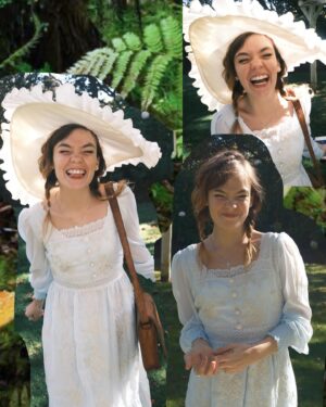 Chloé Hayden Instagram - Fun fact: for my teenage life I wore solely prairie and period style dresses, insisted on calling my parents ‘ma and Pa’ (they’re still that in my phone, and dad is now still solely known as ‘papa’ by the whole family) my favourite place was Sovereign Hill,  where I would literally just cosplay and help out the workers for the entire time, I watched Little House On The Prairie multiple times a day (still my favourite show) and I would even ride my horses in long dresses with nothing but an old rope around their neck.
Playing dress up and playing pretend was like therapy; it was switching off, it was removing myself from a world that was oh so scary and where I was oh so different, and placing myself in a world where nothing mattered.
Spending a few days in the magic of Bowral for the @bridgertonnetflix premiere was genuinely healing in a way that I did not expect and has reminded me to take more time to play pretend, to dress in my favourite clothes ‘just because’ (no matter how impractical) to explore, to create. 
In whatever way you can, I urge you to do the same 💛