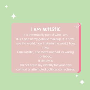 Chloé Hayden Instagram - Correct autism terminology is something that allistic folk tend to be incredibly uncomfortable with; they’ve learned ‘politically correct’ terminology based on what they believe, without actually considering what they’re actually saying, or the impact it has on the autistic community.
I’ve been in the public eye for some time now, and rarely have I had an interview where the interviewer simply says ‘autistic’, always bouncing between various other filler words, because our social understanding of autism is scary, wrong, taboo.
I am autistic.
Journalists, interviewers, media professionals that follow me; if you’re going to discuss the fact that I am autistic. I ask of you to simply say the word.
It’s okay, the world isn’t going to explode.
(But I might if I see one more article saying that I ‘suffer’ or ‘live’ with autism)