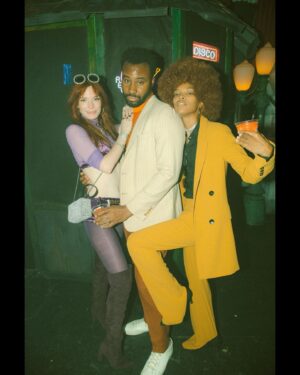 Chloe Dykstra Instagram - So let’s dance this last dance. (Fun fact: My outfit was a modified swimsuit from the 1970’s). #NightFeverLA