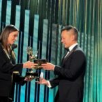 Christa Miller Instagram - Most fun night @televisionacad ! First photo is of me giving an Emmy, unfortunately not winning one, and second pic is me having a hard time giving it away…