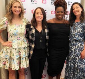 Christina Chang Instagram - Thank you @atxfestival for having us! Fantastic way to celebrate the process of creating stories for 📺 And so fun to reunite with some folks, especially some of the wonderful women on @thegooddoctorabc!! @fionagubelmann @briasamone @erinrgunn 
Big thanks to @brandialbahary at @sptv   @emilymosswilson 💛 
#atx #atxtvfestival #thegooddoctor #femaleempowered

👗: @misa_losangeles 
💄: @desiraecherman 
💈: @nadiahoecklin