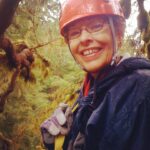 Christina Chang Instagram - Mom ziplining on her 70th birthday. Look at that bright spirit’s love of adventure! And of course, in lipstick and earrings. 2 years today, love and miss you mom💜 #foreverruth #mom #love #alzheimers