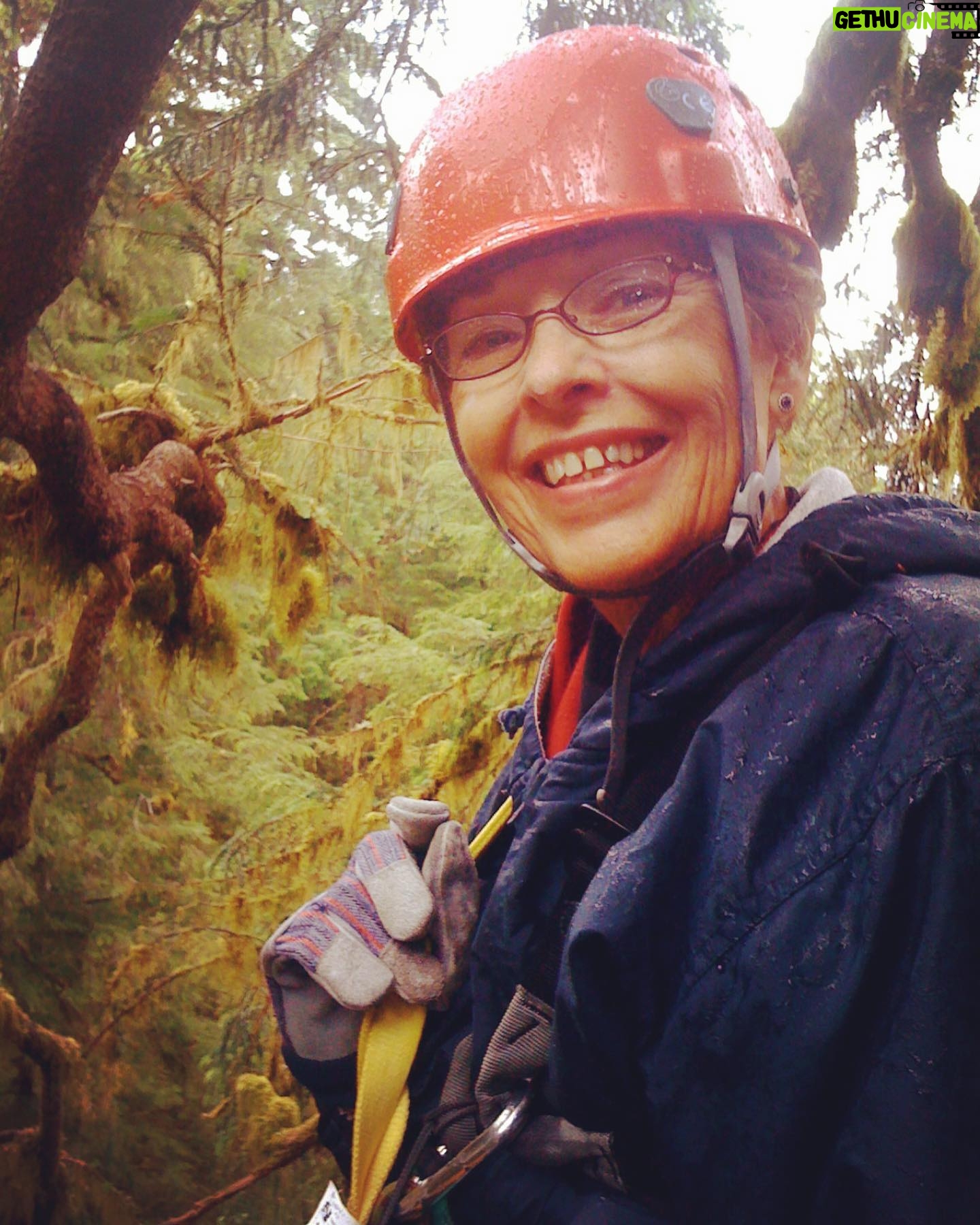 Christina Chang Instagram - Mom ziplining on her 70th birthday. Look at that bright spirit’s love of adventure! And of course, in lipstick and earrings. 2 years today, love and miss you mom💜 #foreverruth #mom #love #alzheimers