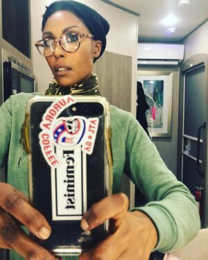 Christine Adams Instagram - Melanated, Caffeinated waiting on Emancipated ✊🏾#necessaryfeminist #ketanjibrownjackson #seewhatididthere #auroracoffeeatlanta #moonshothbo