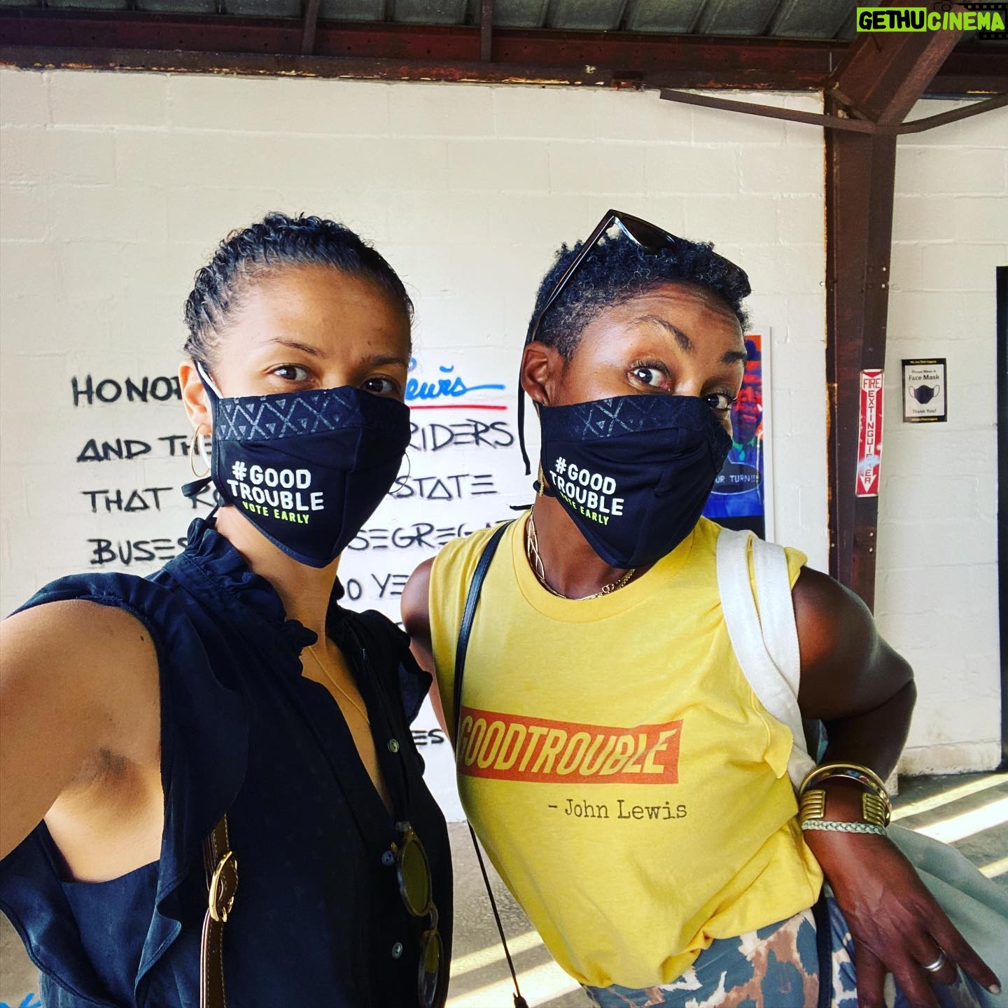Christine Adams - 2.9K Likes - Just two English gals looking for some #goodtrouble šāš¾@gugumbatharaw and boy did we find it!! Thanks to everyone who showed up to support this amazing community event celebrating and honoring a Legend and a hero! Rep John Lewis.
Deepest thanks for the people who gave their time and their expertise for little or nothing to make this happen. The incredible @theeugeneiv who gave us a goosebumps moment with his performance of the famous March on Washington address. @occasionalsuperstar who curated the beautiful poster show and created live art when he graffitied the gallery notes on the wall. @atlantafilmfestival @prattpullmandistrict @participant. @point3hoops The lighting,sound,videographers,photog, gallery co-ordinatiors, the volunteers, the food vendors who filled the bellies of so many @carolekaboya and the beautiful citizens of this fair city. Who bought so much #goodtrouble to the evening. WE CAN DO THIS AND WE CAN DO IT SOON GEORGIA. VOTE EARLY AND IN PERSON. OCT 12-30th @weareweseeyou.