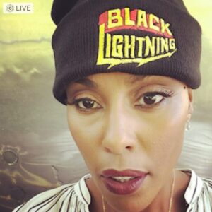 Christine Adams Instagram - If you can’t say it on a beanie it’s ain’t worth saying ⚡️✊🏾 Season Premier Mon Feb 8 on @thecw #blackheroesmatter