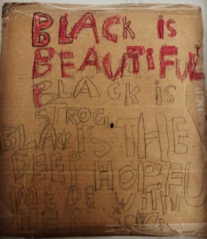 Christine Adams Instagram - “Black is beautiful Black is strong Black is the deep hopeful melody within her song”  Rae 7yrs✊🏾. #signsofchange #blacklivesmatter #werewinning #votegeorgia #ibelievethatchildrenareourfuture