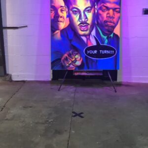 Christine Adams Instagram - Just two English gals looking for some #goodtrouble 😍✊🏾@gugumbatharaw and boy did we find it!! Thanks to everyone who showed up to support this amazing community event celebrating and honoring a Legend and a hero! Rep John Lewis.
Deepest thanks for the people who gave their time and their expertise for little or nothing to make this happen.  The incredible @theeugeneiv who gave us a goosebumps moment with his performance of the famous March on Washington address. @occasionalsuperstar who curated the beautiful poster show and created live art when he graffitied the gallery notes on the wall. @atlantafilmfestival @prattpullmandistrict @participant. @point3hoops  The lighting,sound,videographers,photog, gallery co-ordinatiors, the volunteers, the food vendors who filled the bellies of so many @carolekaboya and the beautiful citizens of this fair city. Who bought so much #goodtrouble to the evening.  WE CAN DO THIS AND WE CAN DO IT SOON GEORGIA. VOTE EARLY AND IN PERSON. OCT 12-30th @weareweseeyou.