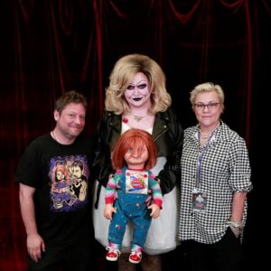 Christine Elise Instagram - My “Child’s Play” Photo Op with @alex_vincent and @christineelisemccarthy at @smokymountainterror. ❤️
#smokymountainterror #chucky #childsplay #childsplay2 #chuckytvseries #brideofchucky #tiffany #tiffanyvalentine #jennifertilly #drag #dragentertainer #horror #horrorconvention #cosplay #makeupartist #makeup #chuckyarmy #andybarclay #kyle #christineelise #alexvincent #horrorcon #horrorconvention