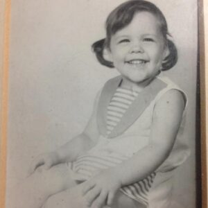 Christine Elise Instagram - Me at 3 or 4 (1968-1969?) — and my birth dad as a kid - (1950?). Look at the size of my noggin!  Criminy.
