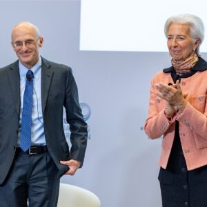 Christine Lagarde Instagram - Grazie mille, dear Andrea, for the past five years as Supervisory Board Chair. It has been my pleasure to be your colleague and friend here in Frankfurt. 

I wish you all the best for the future, beginning with your move to London, and success in whatever you do next!