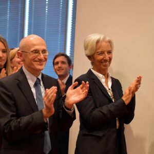 Christine Lagarde Instagram - Grazie mille, dear Andrea, for the past five years as Supervisory Board Chair. It has been my pleasure to be your colleague and friend here in Frankfurt. 

I wish you all the best for the future, beginning with your move to London, and success in whatever you do next!
