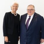 Christine Lagarde Instagram - International cooperation and digital innovation are essential to support monetary and financial stability in an increasingly complex environment. President Christine Lagarde was delighted to welcome BIS General Manager Agustín Carstens this morning to the European Central Bank’s main building in Frankfurt.