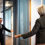 Christine Lagarde Instagram - I was happy to welcome Mike Josef, the Lord Mayor of the City of Frankfurt am Main, to our main building this afternoon. These meetings give us the opportunity to discuss our common priorities.