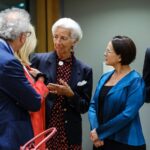 Christine Lagarde Instagram - It was good to be in Brussels for the #Eurogroup. We took stock of how the digital euro project is advancing and discussed the international role of the euro, based on the @europeancentralbank ’s recent report. We also welcomed new finance ministers from Finland and Greece.