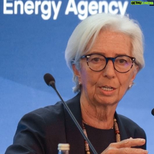 Christine Lagarde Instagram - It was good to join colleagues from the @internationalenergyagency and the @europeaninvestmentbank today in Paris to discuss the importance of a faster clean energy transition for Europe’s industrial competitiveness and financial stability. The green transition poses a difficult challenge, but we need to follow through by understanding what it entails and ensuring that the costs are shared fairly. #GreenTransition #CleanEnergy #TransitionFinance #EuropeanCentralBank #GreenEurope