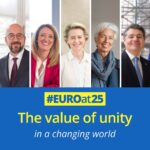 Christine Lagarde Instagram - The first 25 years of the euro have shown us how successful a dream can be. Our joint opinion piece appears in newspapers across Europe today. In it we argue that our work is not done. As the world changes around us, we must work together as a united Europe to provide the solutions needed to face future challenges. Swipe left to read some of the key messages from it.