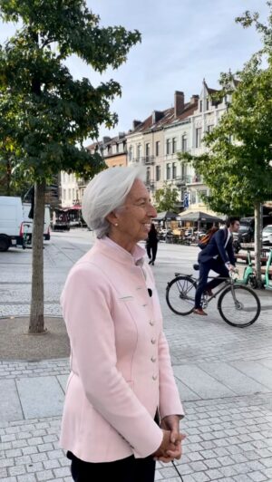 Christine Lagarde Instagram - Good morning from Brussels.
 
I’m here at the @europeanparliament for one of my regular hearings with MEPs.
 
I’m looking forward to a good exchange.