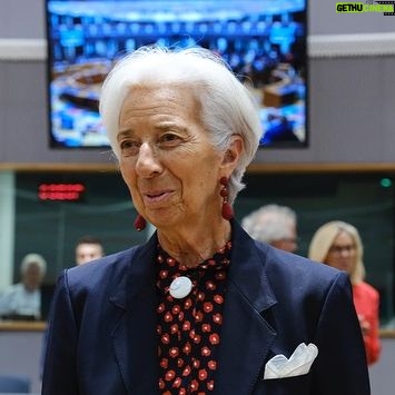 Christine Lagarde Instagram - It was good to be in Brussels for the #Eurogroup. We took stock of how the digital euro project is advancing and discussed the international role of the euro, based on the @europeancentralbank ’s recent report. We also welcomed new finance ministers from Finland and Greece.