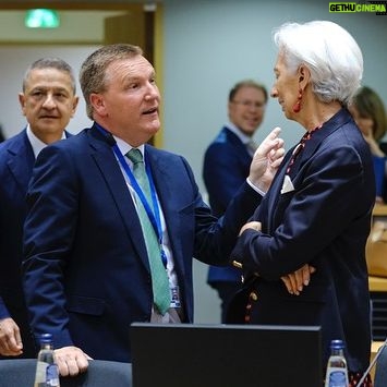 Christine Lagarde Instagram - It was good to be in Brussels for the #Eurogroup. We took stock of how the digital euro project is advancing and discussed the international role of the euro, based on the @europeancentralbank ’s recent report. We also welcomed new finance ministers from Finland and Greece.