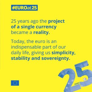 Christine Lagarde Instagram - The first 25 years of the euro have shown us how successful a dream can be.

Our joint opinion piece appears in newspapers across Europe today.

In it we argue that our work is not done. As the world changes around us, we must work together as a united Europe to provide the solutions needed to face future challenges.

Swipe left to read some of the key messages from it.