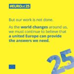 Christine Lagarde Instagram - The first 25 years of the euro have shown us how successful a dream can be. Our joint opinion piece appears in newspapers across Europe today. In it we argue that our work is not done. As the world changes around us, we must work together as a united Europe to provide the solutions needed to face future challenges. Swipe left to read some of the key messages from it.