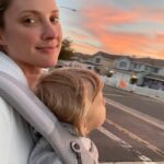 Ciara Hanna Instagram – Sunset walks with Bink 💙👩‍👦