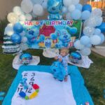 Ciara Hanna Instagram - Canyon Cruz Pino is a big ol silly 1 year old!!! 💙💙💙💙💙 I can’t believe it has been an entire year since this little guy has entered the world. He has changed so many life’s more than he’ll ever know. He says “dada” and “mama”, constantly laughing, has about 5 1/2 teeth, and he just started clapping(my personal favorite) . We love you so much Binky 🥺 Can’t believe you’re one!!!!! 💙💙💙 Now time to celebrate… Blues Clues style