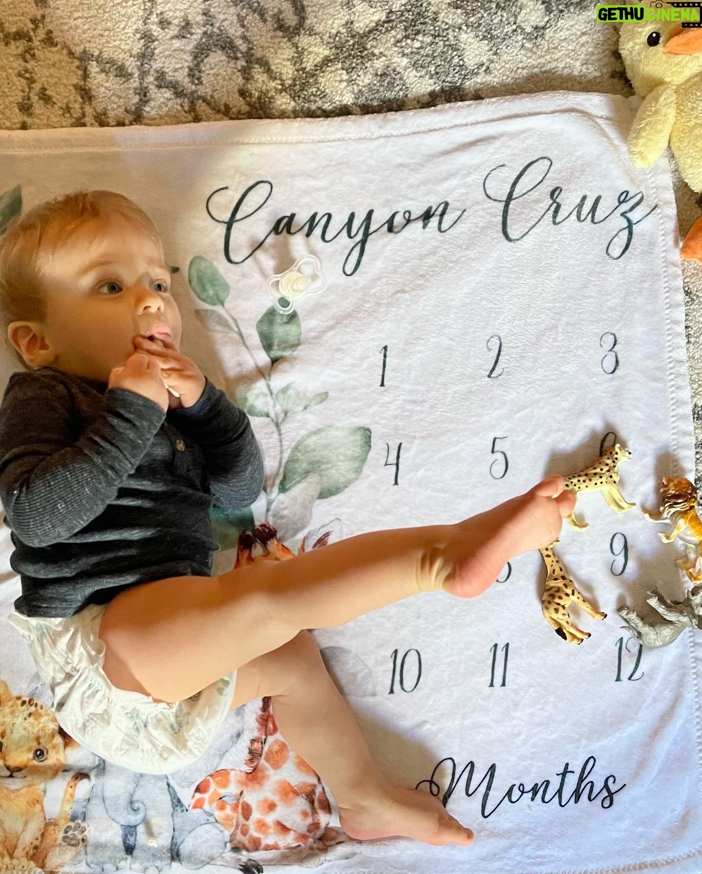Ciara Hanna - 4.6K Likes - 9 MONTHS IN AND NOW 9 MONTHS OUT 👊🏻!!!
Happy 9 months to our little Canyon Cruz.
He has 2 bottom teeth now, saying mamamamama and dadadada but has no idea what they mean hahah.
OUR LITTLE MONKEY IS SUPER ACTIVE AND NEVER STOPS MOVING 🏃🏼.
Stubborn, curious and looooooooooves Blues Clues more than anything.
I love you binky tink 💙
